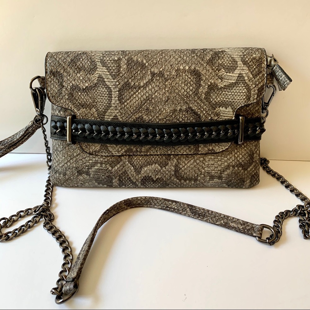 Sondra Roberts Vegan snake clutch / cross body